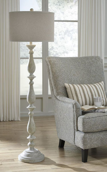 Picture of Bernadate - Whitewash Floor Lamp