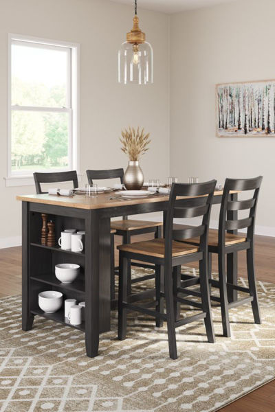 Picture of Gesthaven Brown Counter Table & 4 Stools